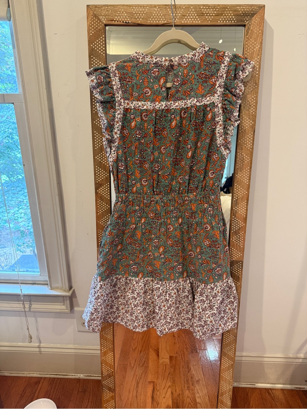 Universal Thread Floral Print Top in Teal, Rust & Purple